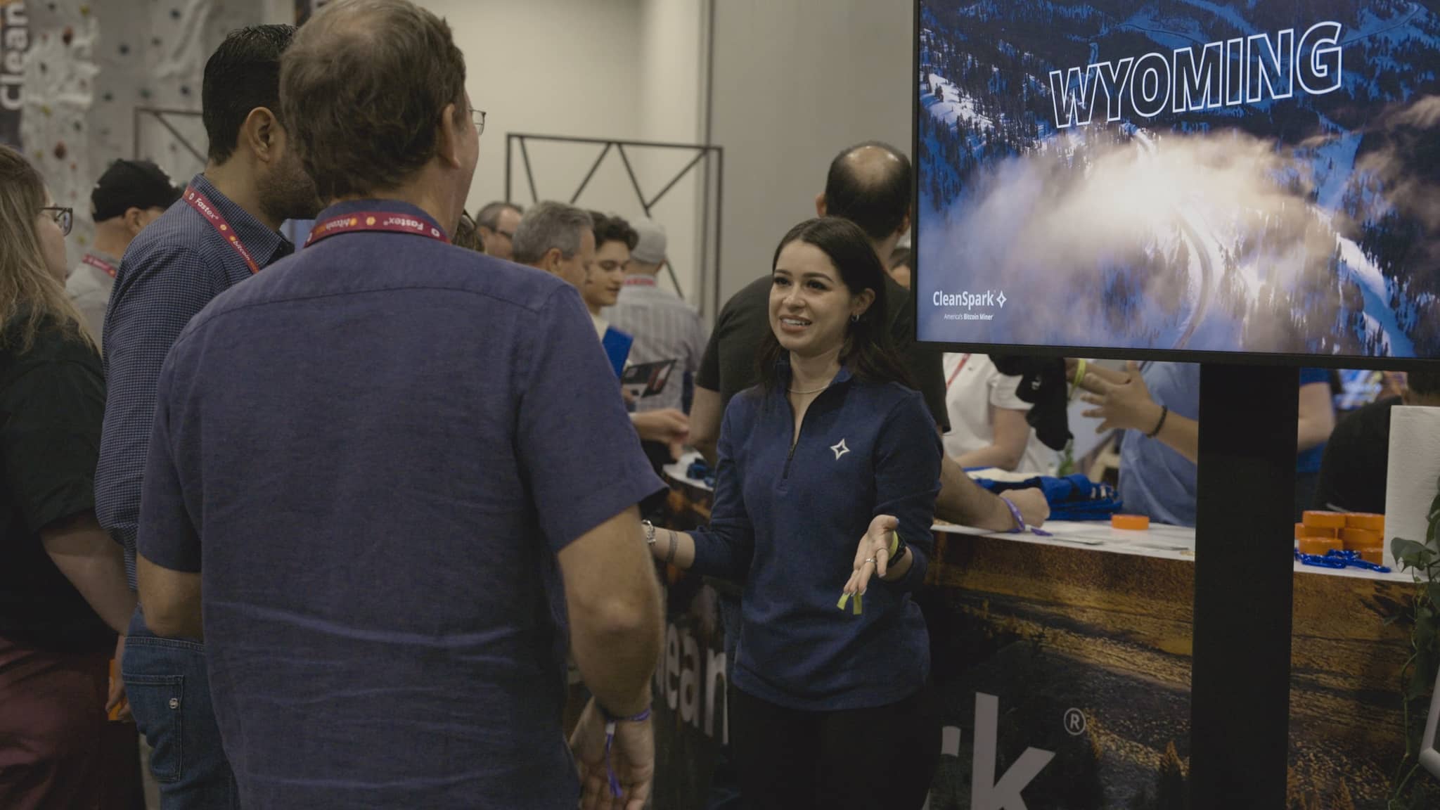 Booth visitor interaction photography at a Las Vegas trade show