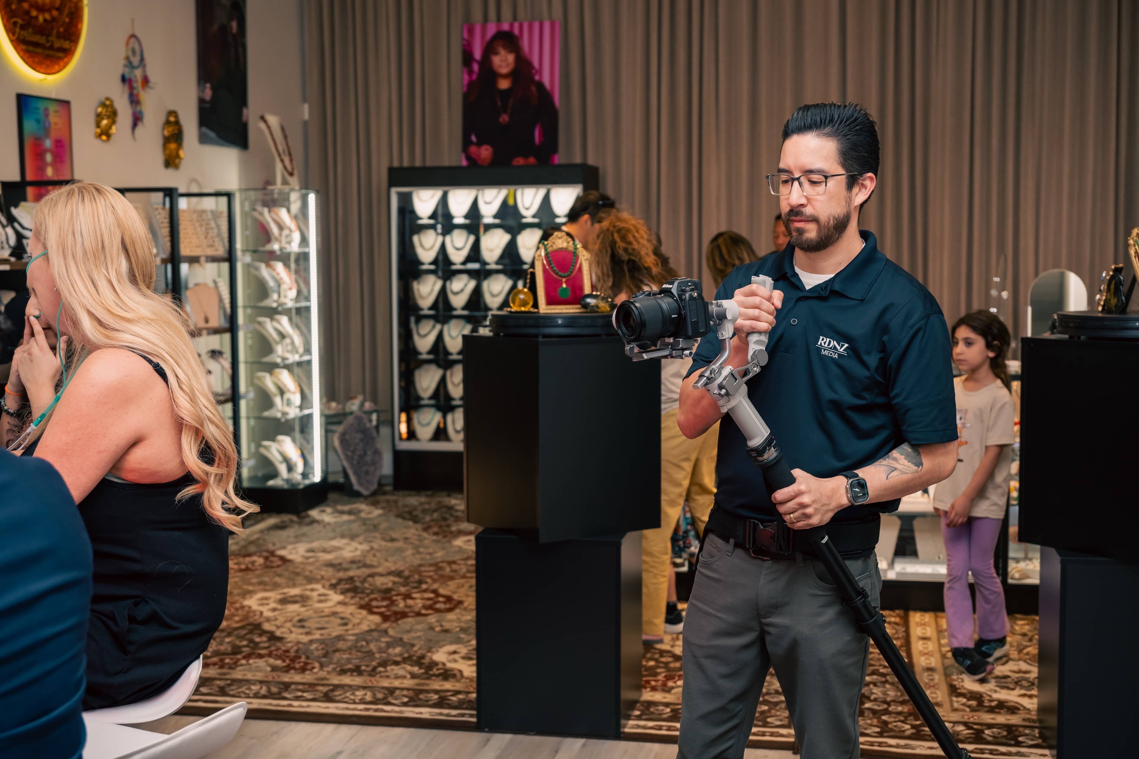 Behind-the-scenes post-production editing of corporate event photos