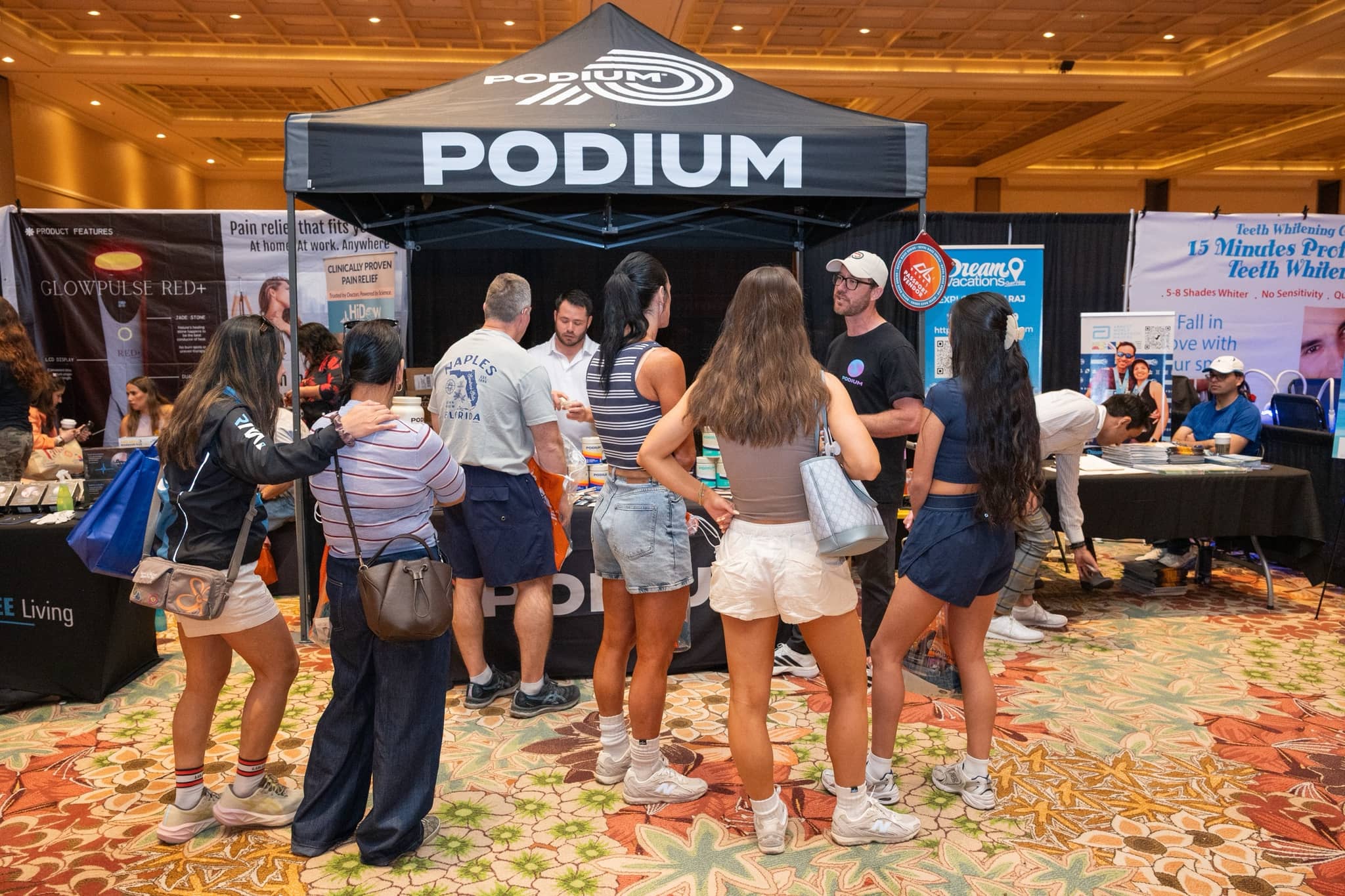 Event media coverage on a Las Vegas trade show floor